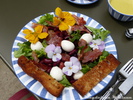 Salade aux fleurs comestibles